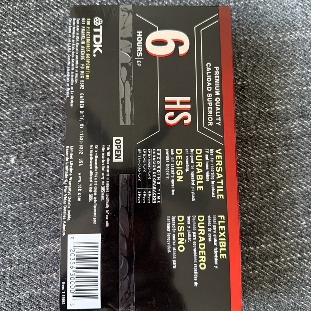 TDK 6 Hour VHS Blank Media Tape - Picture 3 of 3